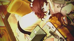 anime girls Anime meganekko original characters laptop glasses