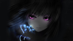 anime girls Anime pink eyes dark face dark hair Kula Diamond
