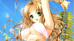 Anime girls blondes Flowers