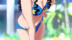Anime girls blue eyes bra morishima haruka bikini panties boobs 