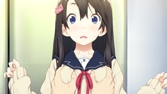 Anime girls blue eyes school uniforms black hair hana wa 