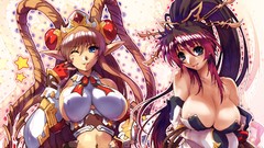 Anime girls blue eyes super robot wars redheads boobs long ears 