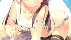 Anime girls bra ecchi cleavage panties original characters 