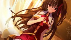 Anime girls brown eyes brunettes school uniforms seifuku 