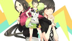 Anime girls brunettes fan art black eyes jpop Perfume (band)