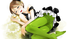 Anime girls brunettes Green