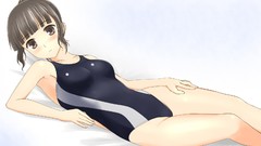 Anime girls brunettes hanasaku iroha oshimizu nako swimsuits