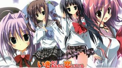 Anime girls brunettes seifuku black hair redheads twintails 