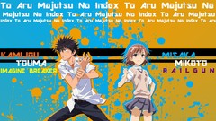 Anime girls brunettes short hair misaka mikoto kamijou touma 