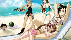 Anime girls Burst Angel beach girls
