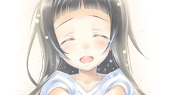 Anime girls closed eyes black hair sword art online Yui-MHCP001