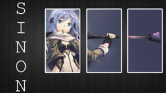 anime girls collage Typography asada shino sword art online