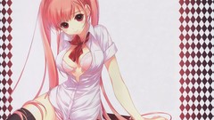 Anime girls dmyo underwear panties thigh highs open shirt