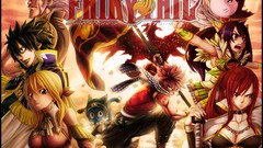 Anime girls fairy tail digital art Scarlet Erza Dragneel Natsu 