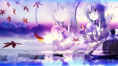 Anime girls falling leaves nyaruko psd otaku