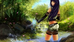 Anime girls fan art hyuuga hinata naruto shippuden shuriken