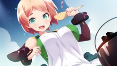 Anime girls green eyes cooking open mouth orange hair visual 