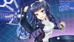 Anime girls guilty crown purple eyes Tsugumi bodysuits