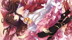 Anime girls hakurei reimu touhou miko video games detached 