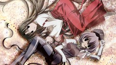 Anime girls happy lesson miko