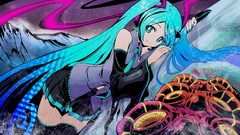 Anime girls hatsune miku vocaloid twintails aqua hair Maxgonta