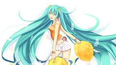 Anime girls hatsune miku vocaloid twintails cheerleaders 