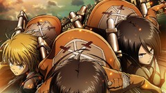 Anime girls mikasa ackerman shingeki no kyojin eren jaeger 