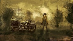 Anime girls op-center motorbikes Kino no Tabi