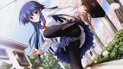 Anime girls pantyhose seifuku purple software underwear panties 