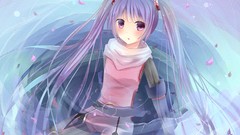 Anime girls purple hair tales of graces purple eyes twintails 