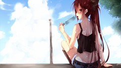 Anime girls redheads ice