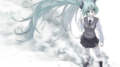 Anime girls school uniforms hatsune miku vocaloid twintails 