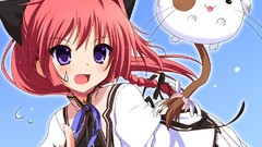 Anime girls school uniforms mashiroiro symphony purple eyes 