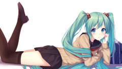 anime girls stockings Simple Background legs legs up miniskirt