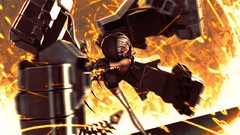 Anime girls strength black rock shooter mechanical arm