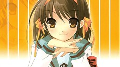 Anime girls suzumiya haruhi Gendo pose