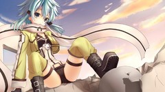 Anime girls sword art online asada shino gun gale online light 