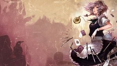 Anime girls touhou izayoi sakuya digital art karty