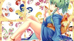 Anime girls touhou kimono