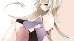 anime girls vocaloid IA (Vocaloid) long hair Simple Background