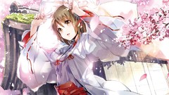 Anime girls yosuga no sora cherry blossoms amatsume akira miko 