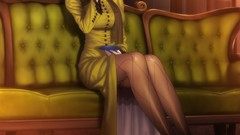 Anime glasses couch anime girls pantyhose type-moon meganekko 