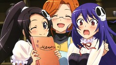 Anime glasses red eyes blush anime girls waitress wink elsea de 