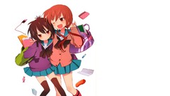 Anime glasses white background Bags skirts anime girls 