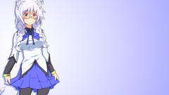 Anime glasses white hair skirts long hair anime girls braids 