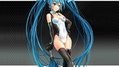 Anime gloves blue hair long hair anime girls hatsune miku 