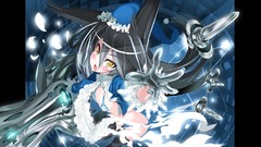 Anime gloves blush long hair anime girls yellow eyes black hair 