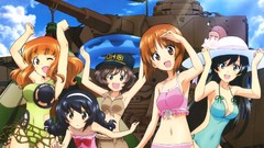 Anime hats anime girls tanks cleavage bikini girls und panzer 