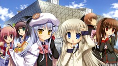 Anime hats red eyes blondes pink hair long hair pink eyes anime 