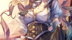 Anime hats Ribbons curtains shirts blondes skirts blush long 